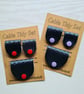 Set of 3 Navy Faux Leather Cable Tidies Snap Fastener Organisers for Chargers