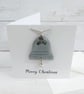 Merry Christmas Card with Festive Silver Bell Christmas Decoration - Image 6