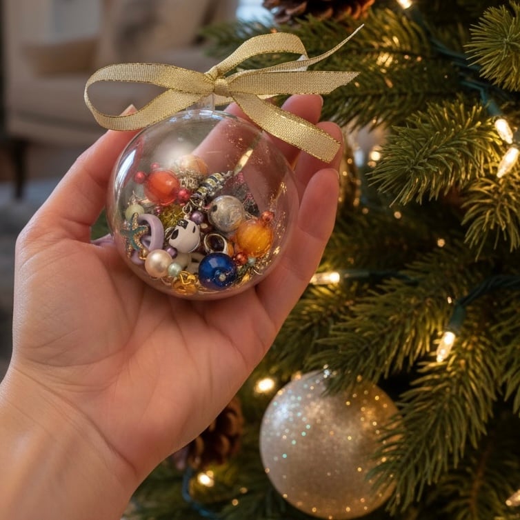Christmas Stitch Marker Bauble – Handmade Knitting & Crochet Gift