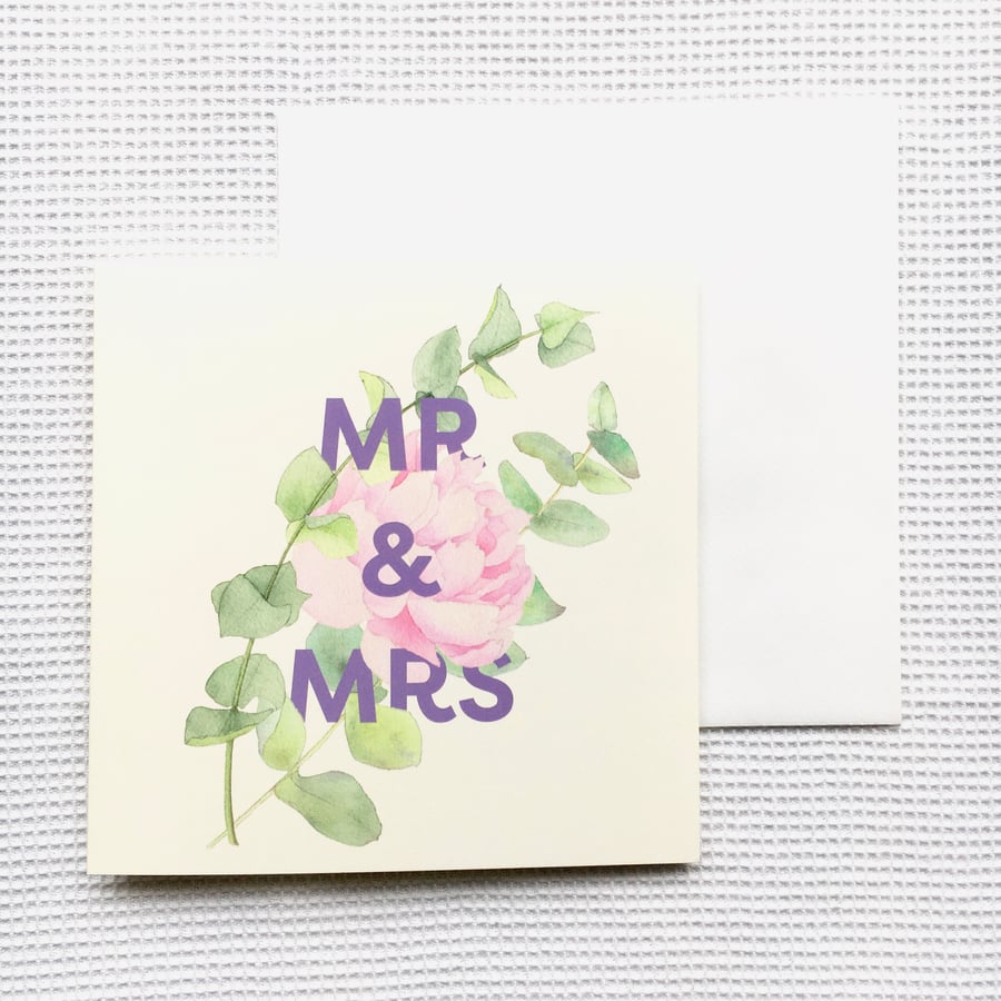 Mr & Mrs wedding card