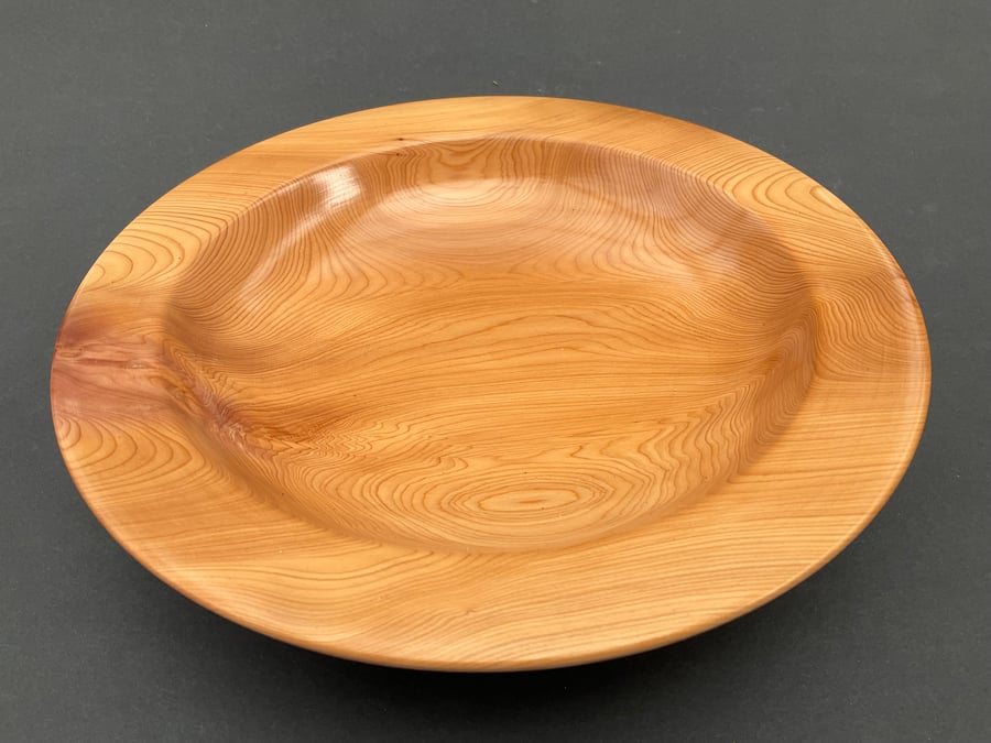 Yew bowl or plate with wide brim