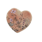 Pink heart garden flowers ceramic brooch badge, perfect gift, Free UK p&p