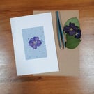 Real Pressed Flower Greeting Card - Blue Purple Flower