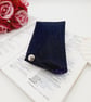 Denim glasses case with purple lining and a chrome popper.   - Image 4