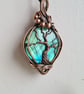 Blue Labradorite & Copper Tree of Life Pendant Necklace Gift Crystal Jewellery