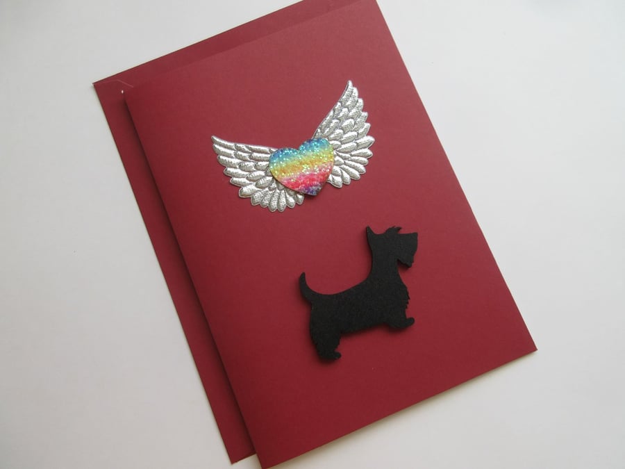 Scottie Dog Pet Loss Sympathy Condolences Greetings Card Rainbow Bridge Westie