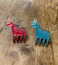 Blue donkey enamel pin badge - Image 4
