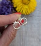 Sterling Silver Circle Stud Earrings with Four Silver Loops - JBJ3014 - Image 3