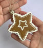 Christmas Tree Decoration Gingerbread Style Ornament Star - READY TO SHIP