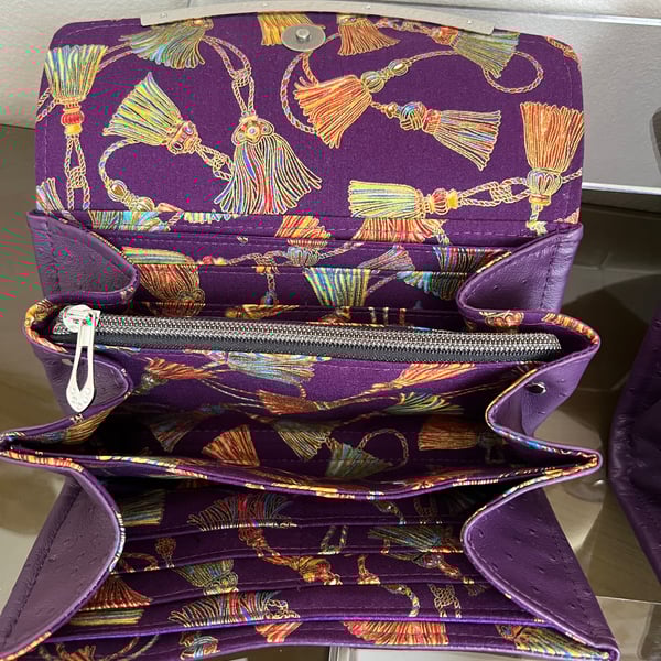 The Necessary Clutch Wallet in Purple Italian Leather