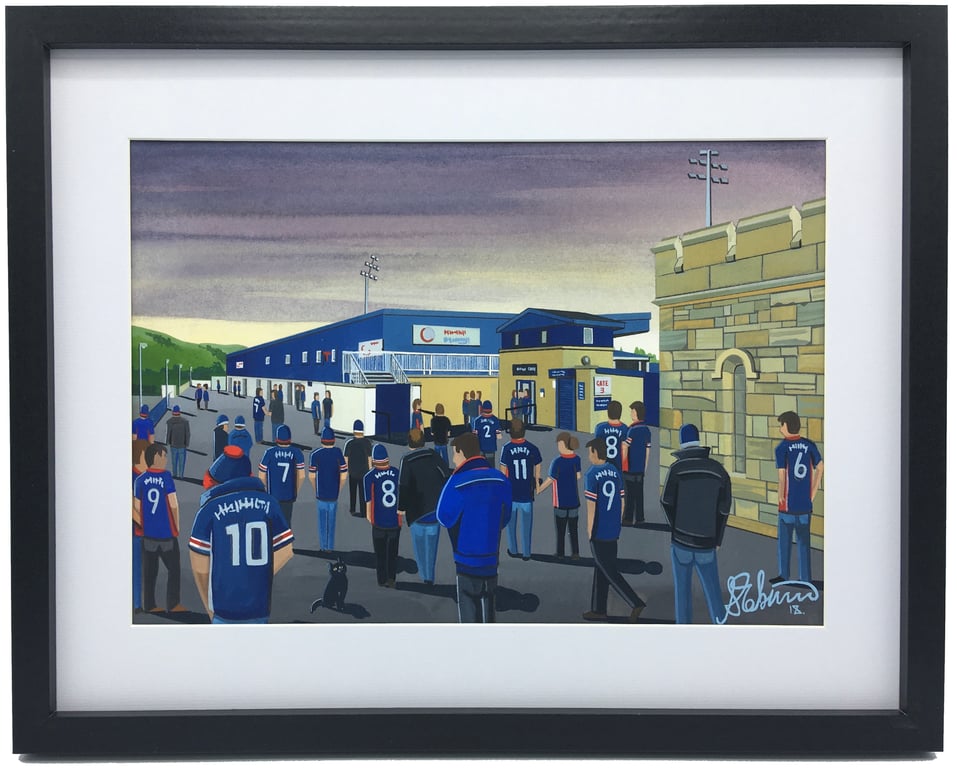 Ross County F.C, Victoria Park Stadium, High Quality Framed Football Art Print.