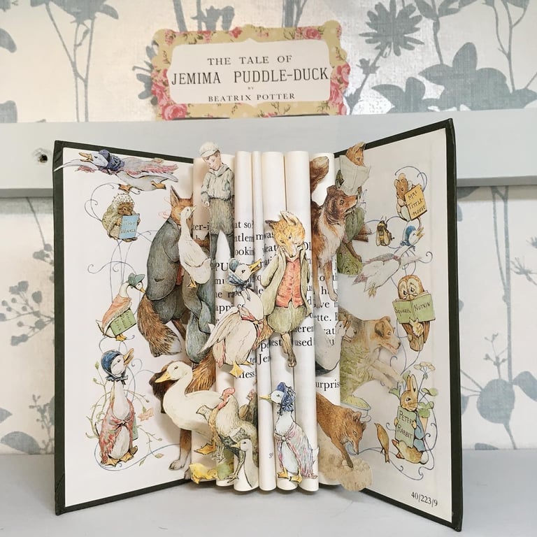 Beatrix Potter Jemima Puddleduck Book Sculpture