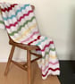 BLANKET, THROW. Ripples. Crocheted .' Village Fete'...ready to ship ..... - Image 1