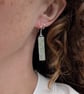 Sterling Silver Long Autumn Leaves Long Rectangle Earrings - JBJ1113 - Image 3