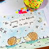 Hedgehogs on a journey together Original painting Jo Roper