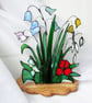 Bluebells and Snowdrops - Stained Glass Tealight Holder Suncatcher - Image 2