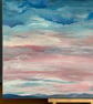 Dusk sky over distant hills . Soft pink and blue original acrylic painting 20x16 - Image 4