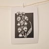 Lily of the Valley Skulls Lino Print