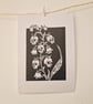 Lily of the Valley Skulls Lino Print