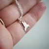 Tiny eco silver hummingbird necklace