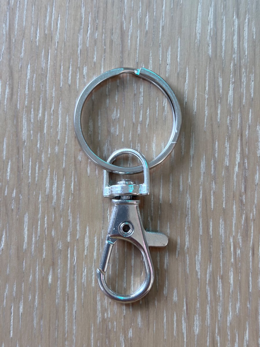 Split key ring & swivel hooks in chrome, 5pack