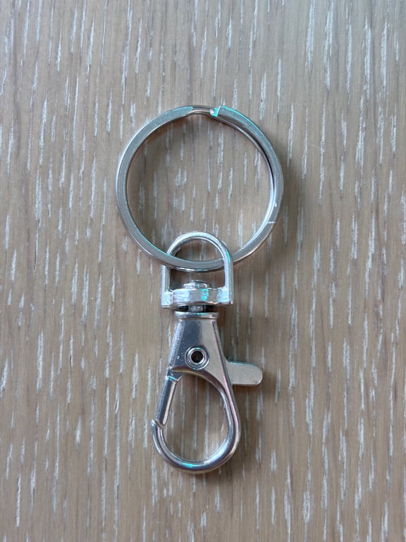 Split key ring & swivel hooks in chrome, 5pack