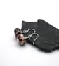 red, brown and pink glass earrings - Image 2