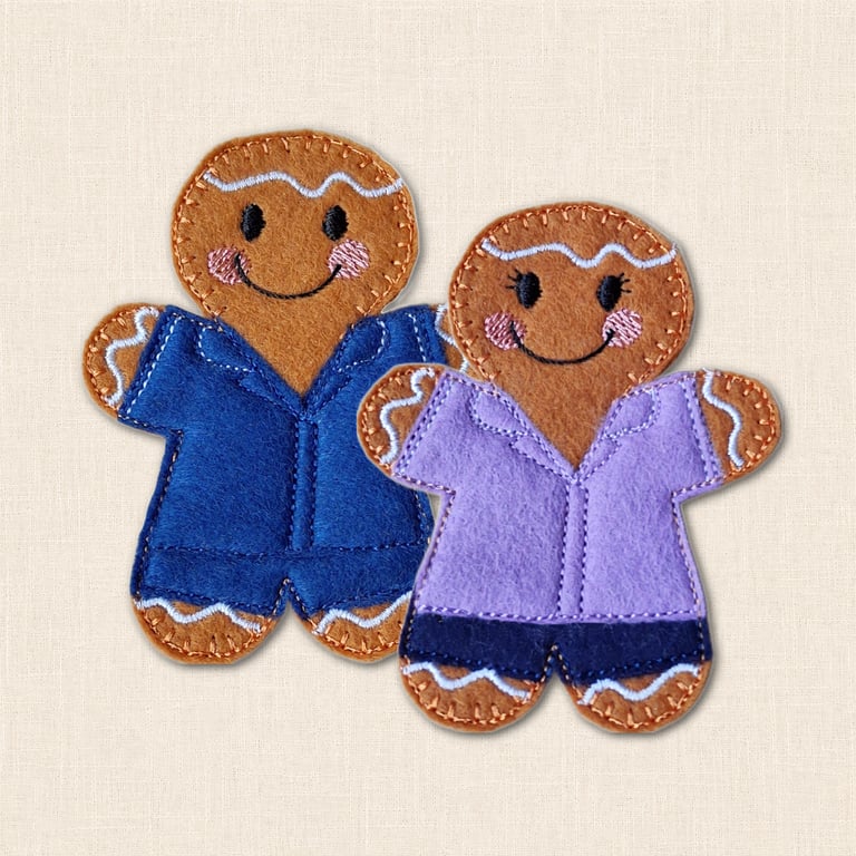 Carer Gingerbread Decoration - Embroidered Care Worker Character