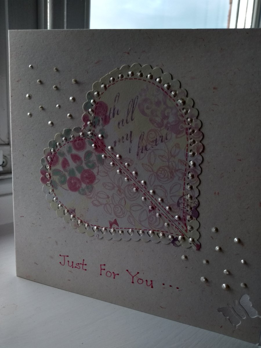 Dreamy heart just for you card