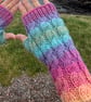 Hand knitted fingerless gloves in vibrant colours     COTTAGE GARDEN - Image 3