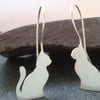 Teeny Tiny Silver Cat Earrings