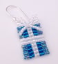 Blue Christmas Present Earrings - Image 4