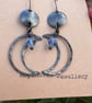 Antique Style Moon and Blue Czech Crystal Earrings 