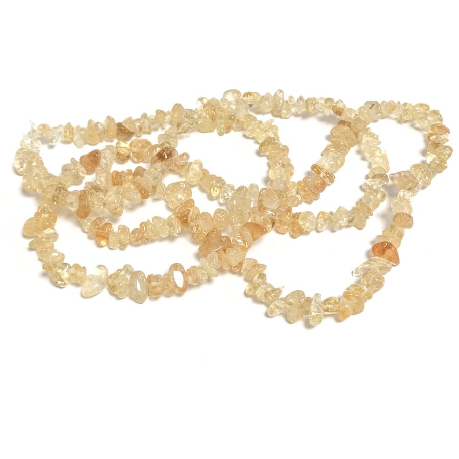 Citrine Golden Yellow 5-8mm Smooth Chips, Grade A, Natural Authentic Brazilian G