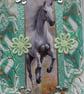 Stallion Horse Pony - Hand Crafted Decoupage Greeting Card - Blank - 3277