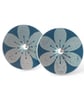 Flower studs in teal and silver - Image 1