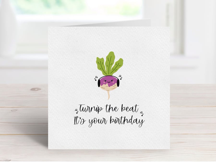 Funny Food Pun Birthday Card, Vegetarian Birthday Card, Humorous Birthday Card.