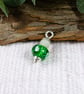 Green Rose Glass Bead Pendant, Sterling Silver & Amazonite - Chain is Optional - Image 3