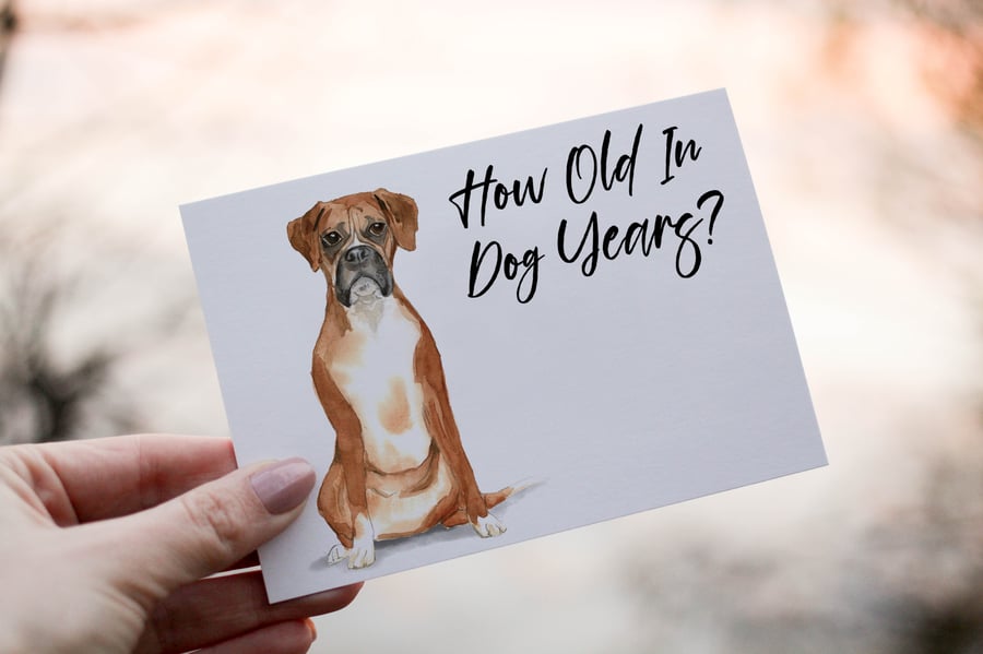 Boxer Dog Birthday Card, Dog Birthday Card, Personalized Dog Breed Card