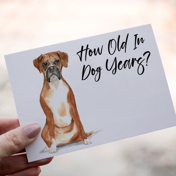 Boxer Dog Birthday Card, Dog Birthday Card, Personalized Dog Breed Card
