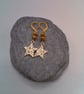 Gold Plated Hammered Star Earrings with Gold Crystal Rondelles, Gift for Her - Image 3