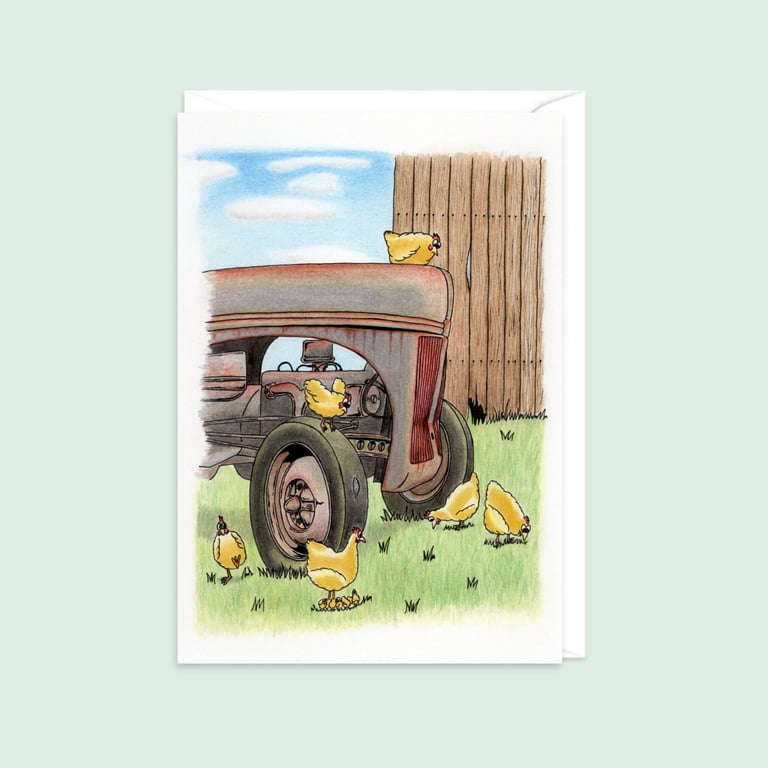 Happy Chickens Greeting Card: Happy Farmyard Hens Card for Any Occasion (211)