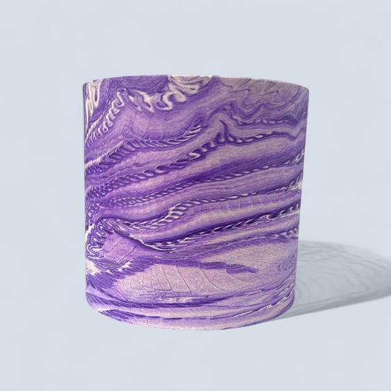  Extra Large Purple Marbled Plant Pot - Violet and Lilac Unique Planter