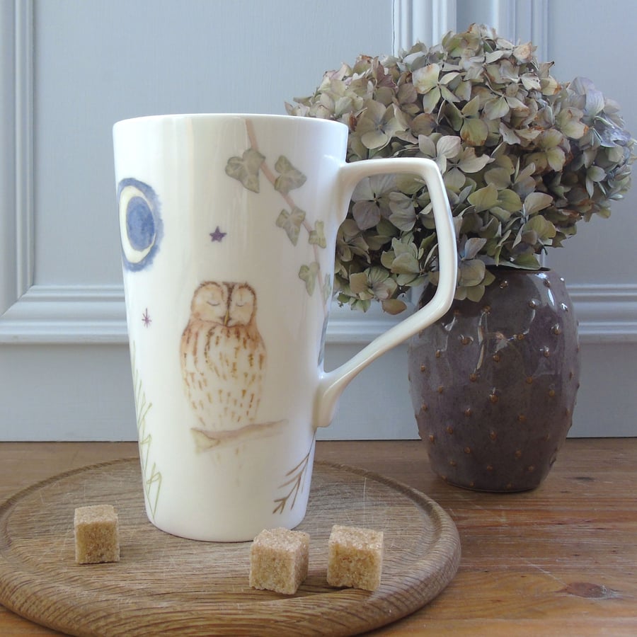 Bone china Tawny Owl Latte Mug 