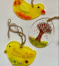 Fused glass handmade Easter hanging decorations