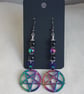 Mistress of the Dark Arts Pentacle Earrings - Gun Metal Tone Ear Wires. - Image 5