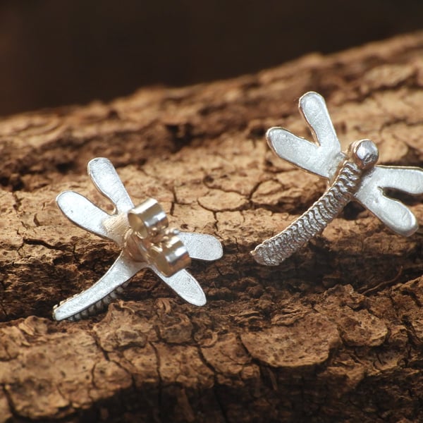 Dainty dragonfly earrings