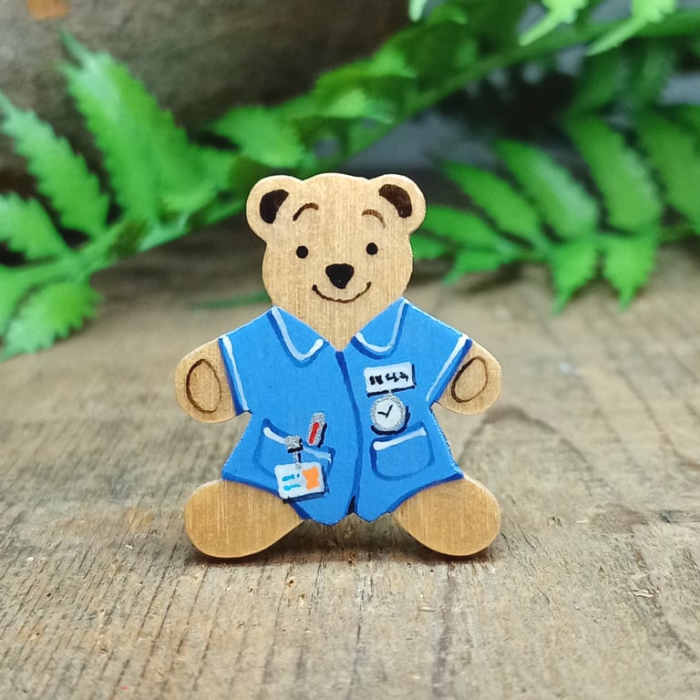 Nurse Badge, Handmade Nurse Teddy Bear Pin, Nurse Graduation, Thank You Gift