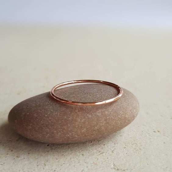 Hammered Copper Stacking Ring - Ultra Slim 1mm Band