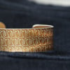 Geometric fox pattern cuff bracelet bronze